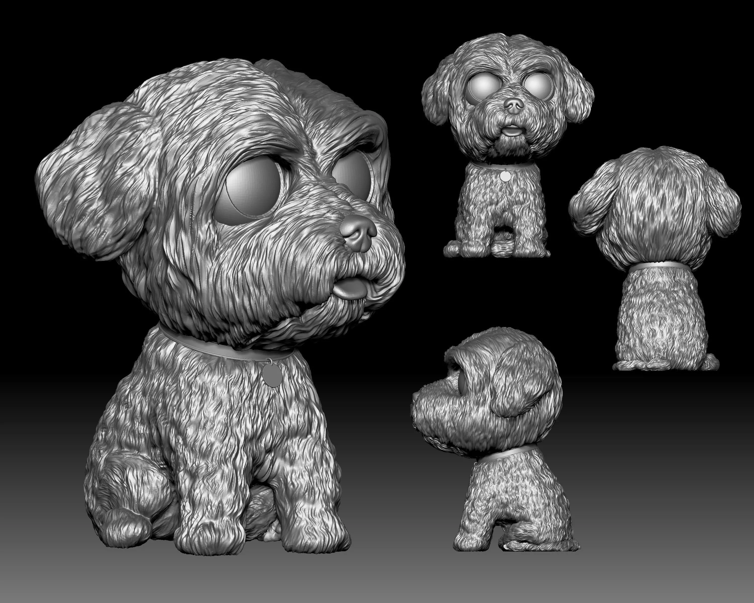 Maltese Bichon dog Funko Pop style 3D printable 3D print model_0