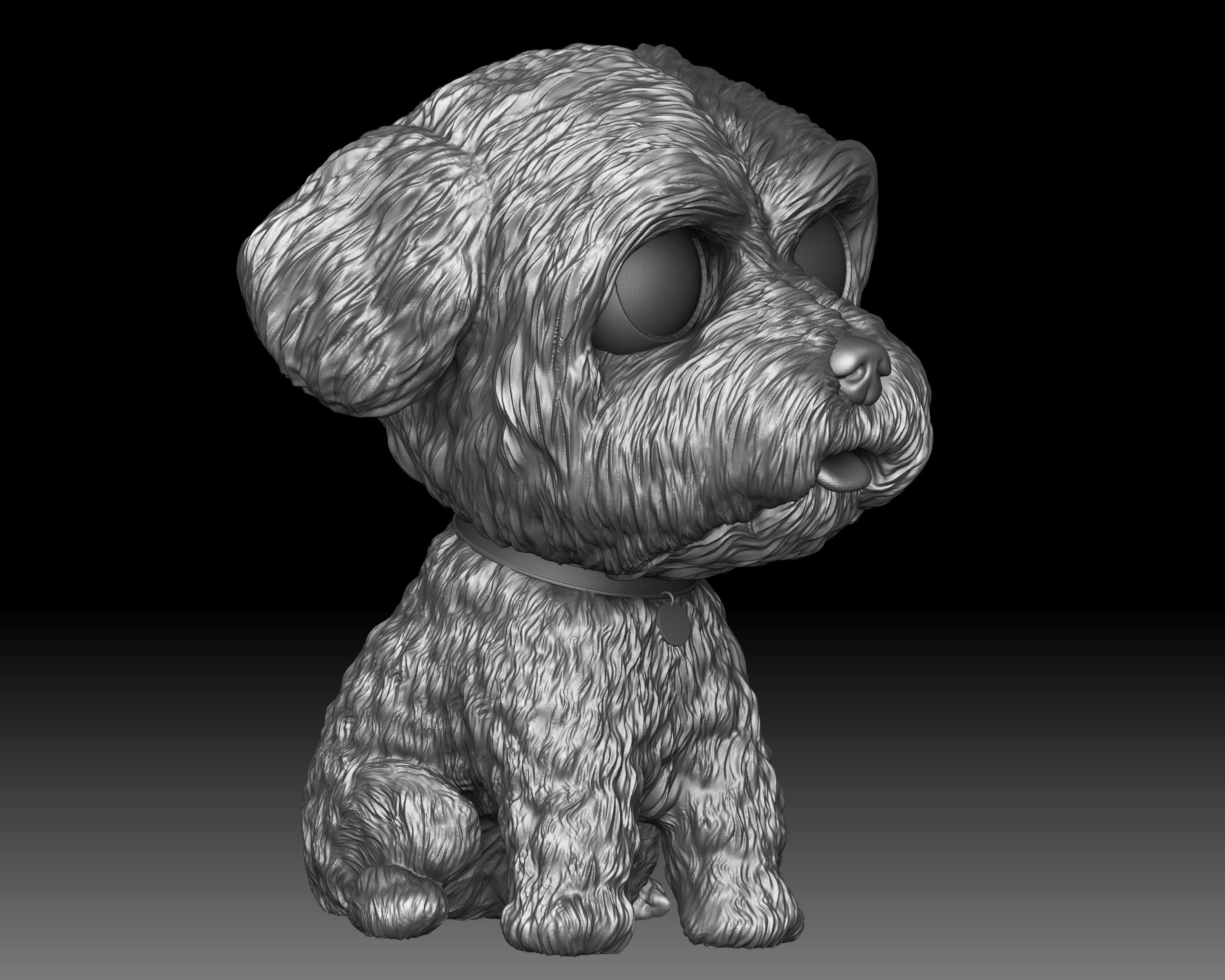 Maltese Bichon dog Funko Pop style 3D printable 3D print model_3
