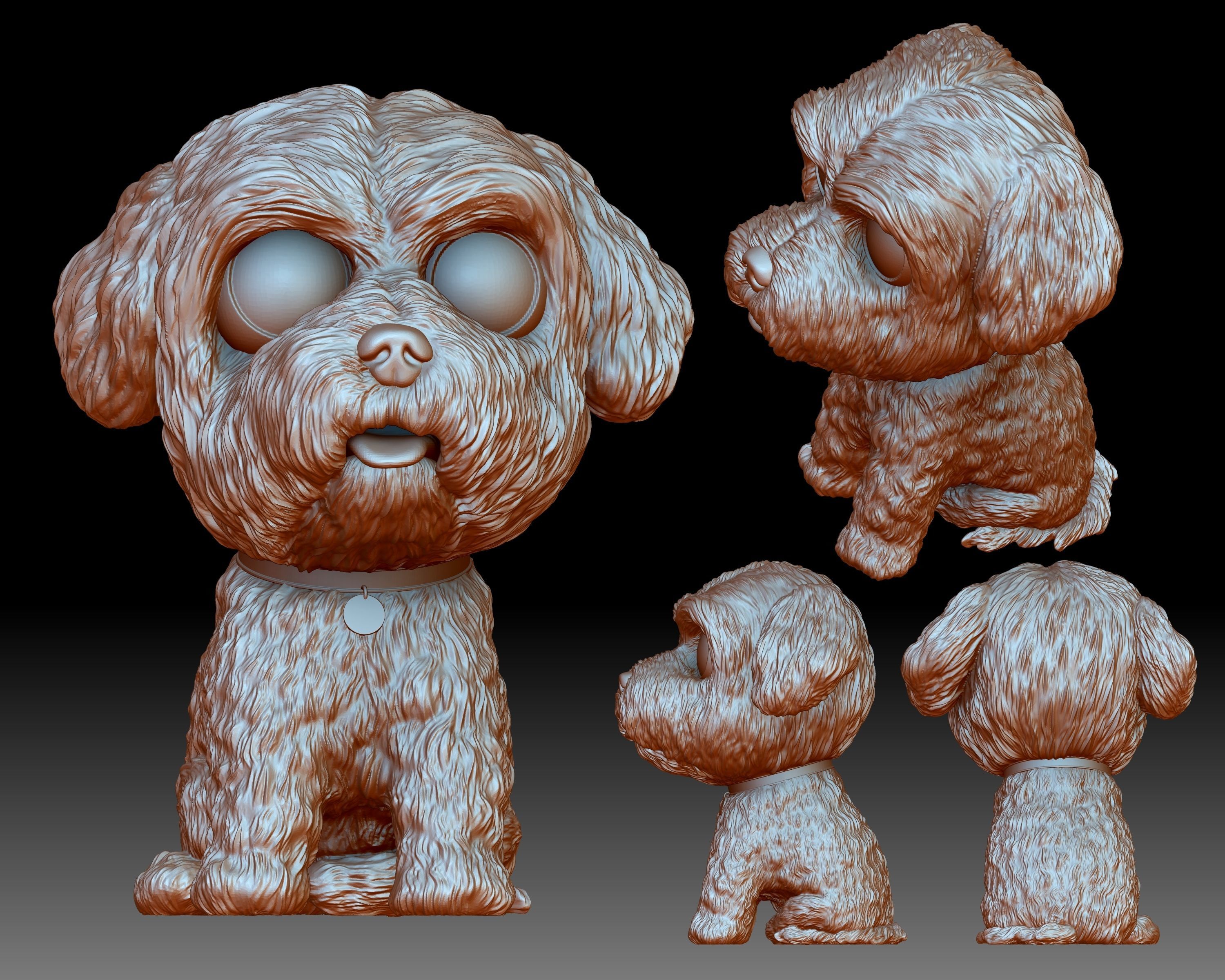 Maltese Bichon dog Funko Pop style 3D printable 3D print model_4