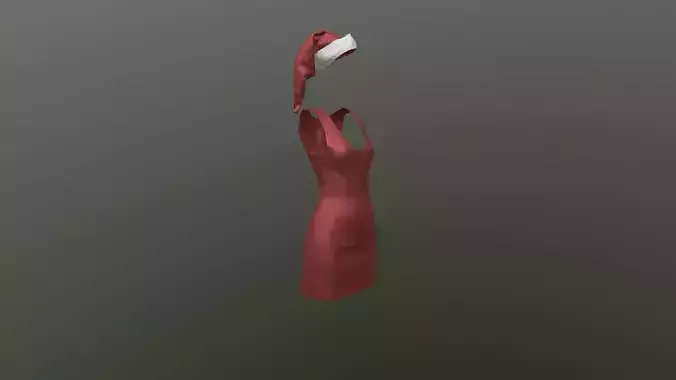 Female dress with christmas hat