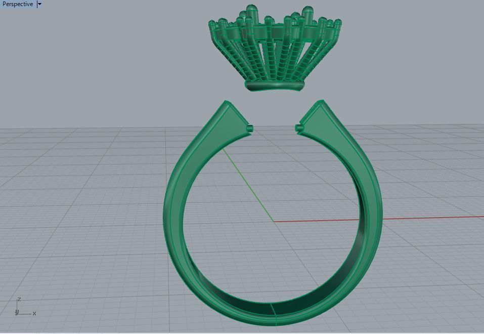 Ring gold with topaz and diamonds 3D print model_5
