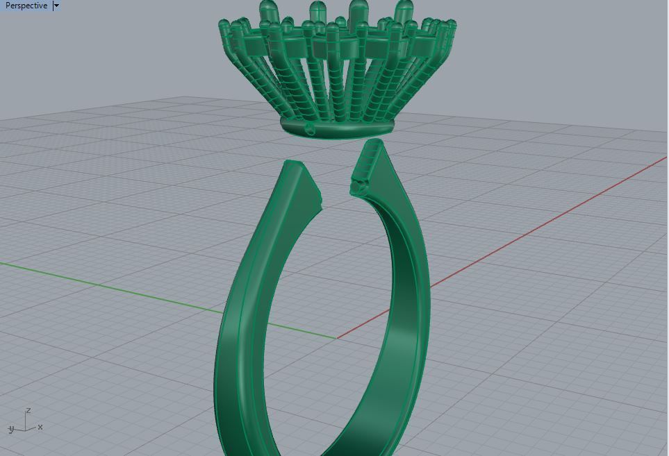 Ring gold with topaz and diamonds 3D print model_6