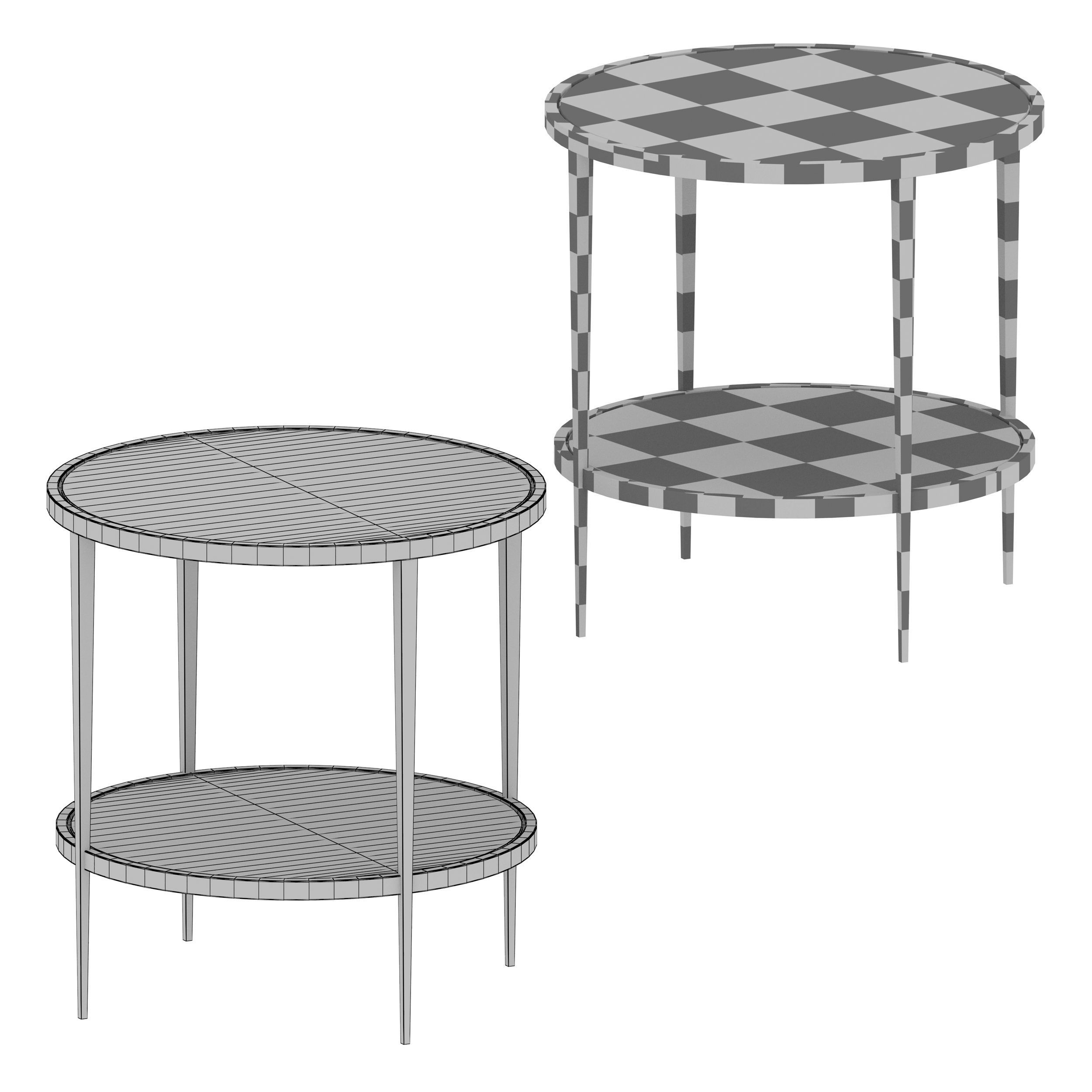 Clairemont Round Side Table Crate and Barrel 3D model_10