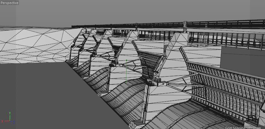bridge dam game model V2 3D model_8