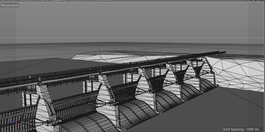 bridge dam game model V2 3D model_7