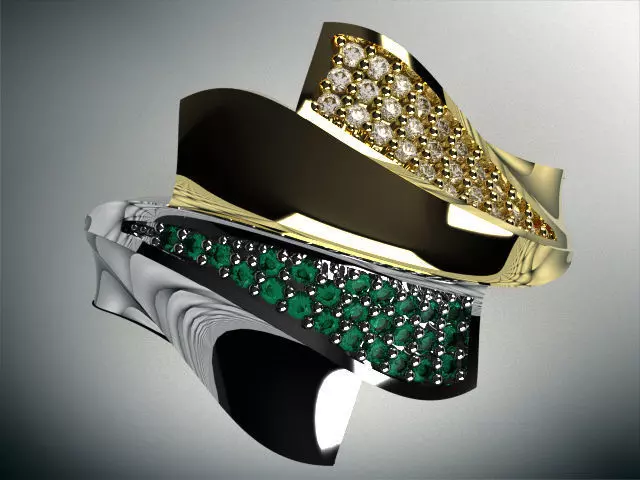 woman diamond ring 2 part R00098 3D print model