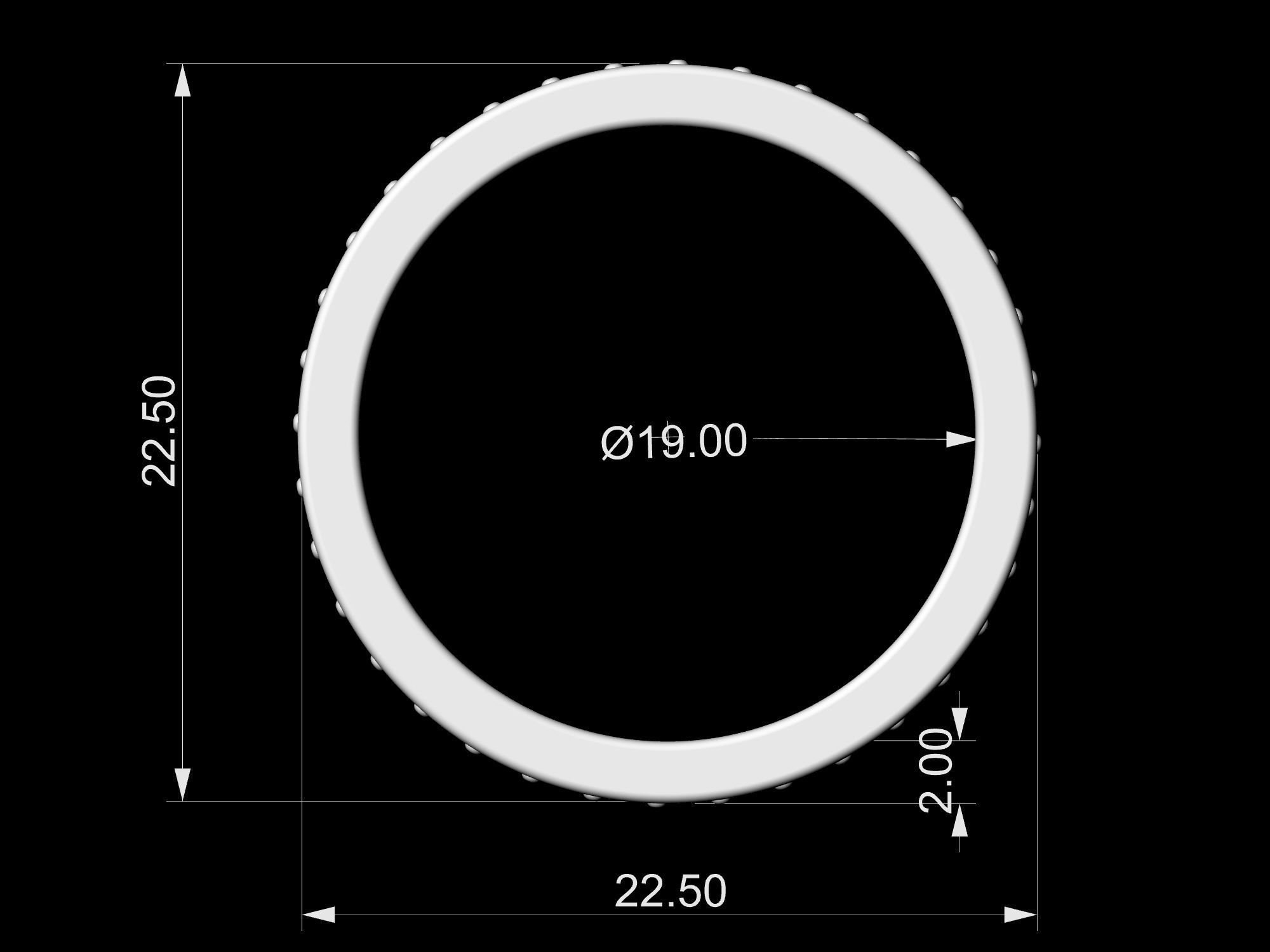 Spiral Band Ring with gems 3D print model_12