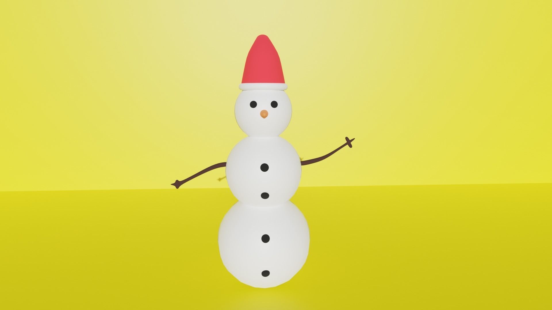 Snowman 3D Model Free Free low-poly 3D model_3