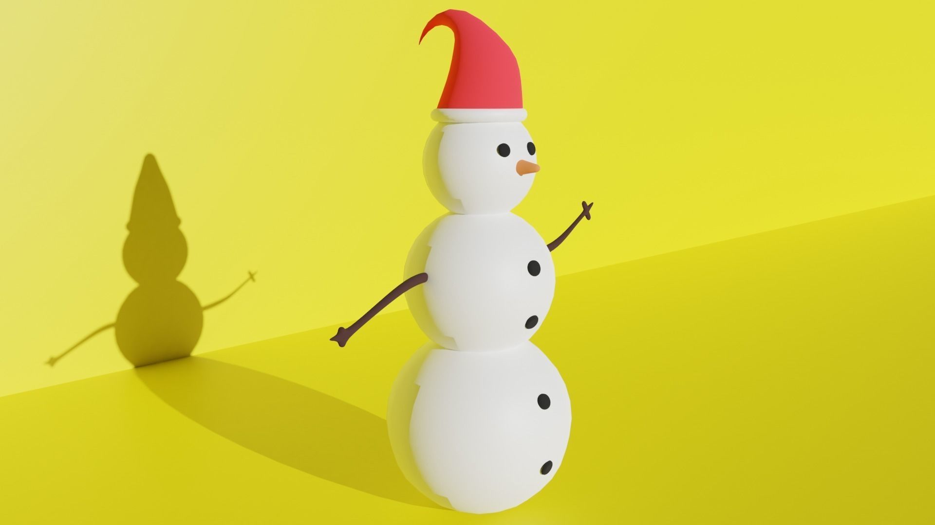 Snowman 3D Model Free Free low-poly 3D model_1