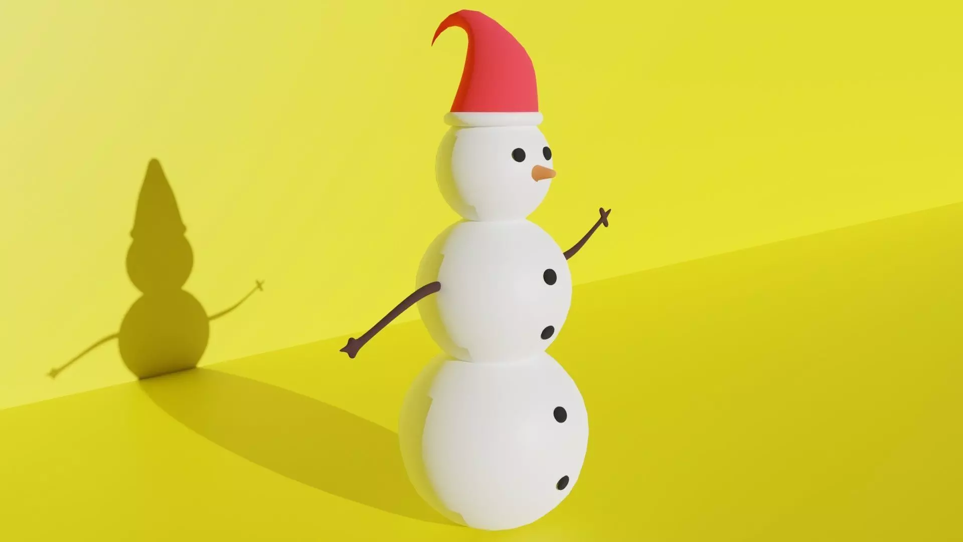Snowman 3D Model Free Free low-poly 3D model_0