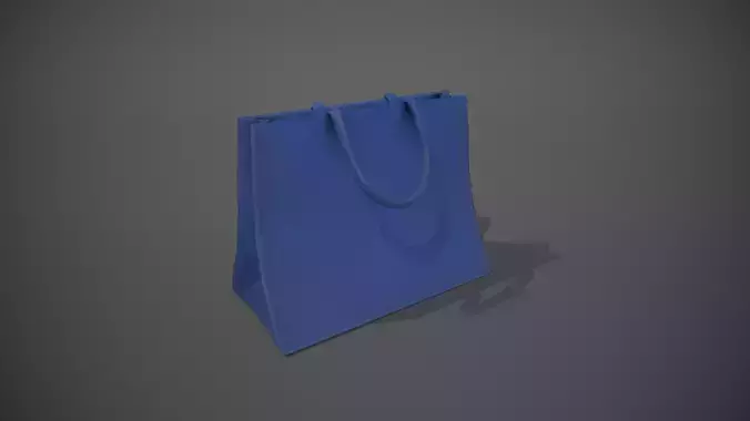 Blue Hessian Shopping Bag