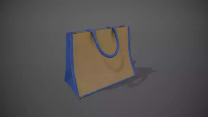 Blue Accent Hessian Shopping Bag