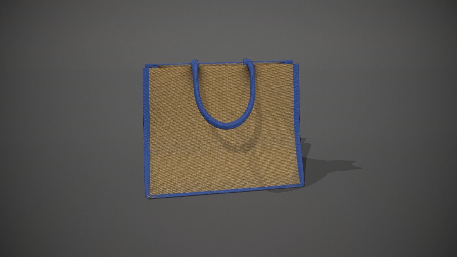 Blue Accent Hessian Shopping Bag Low-poly 3D model_11