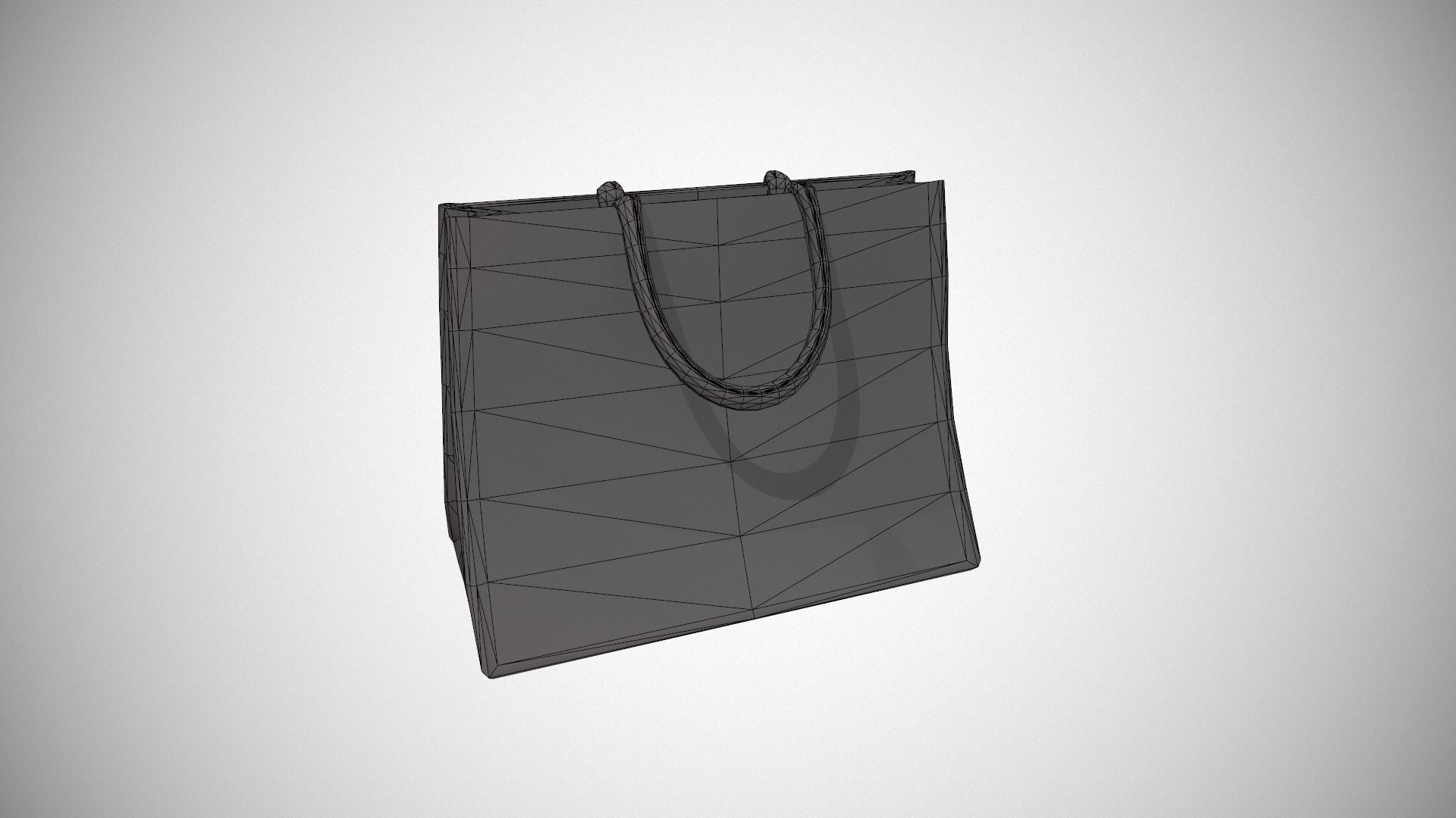 Blue Accent Hessian Shopping Bag Low-poly 3D model_18