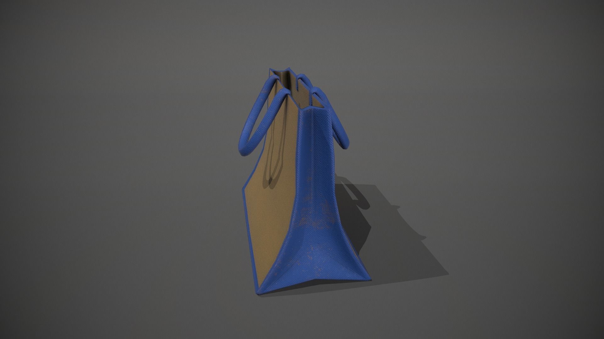 Blue Accent Hessian Shopping Bag Low-poly 3D model_3