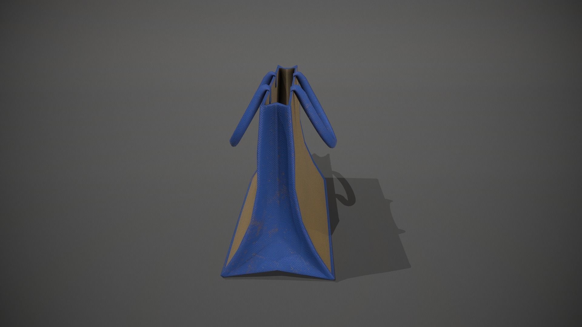 Blue Accent Hessian Shopping Bag Low-poly 3D model_8