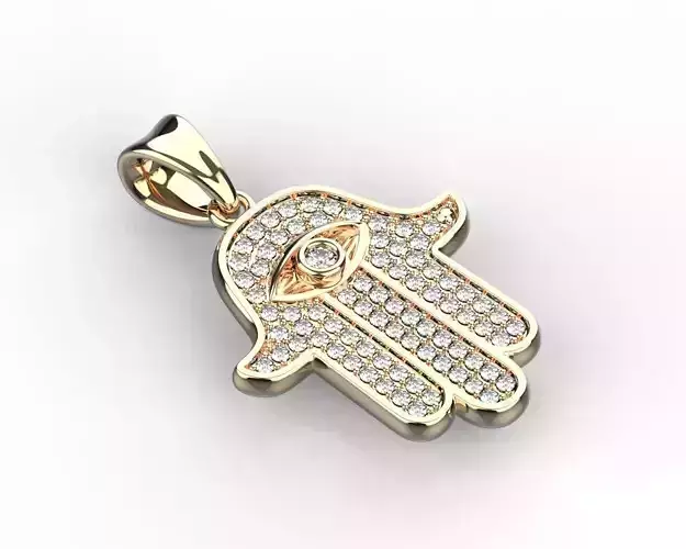 The Hand of Fatima Pendant Necklace 3D print model
