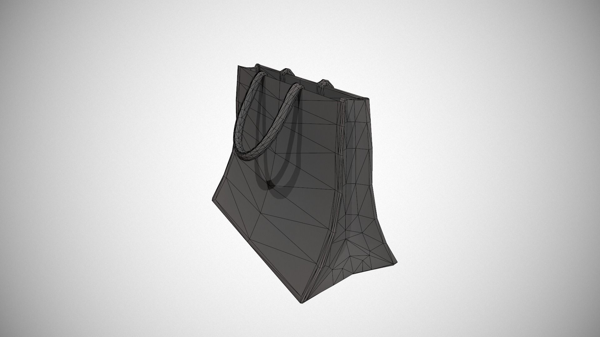 Green Hessian Shopping Bag Low-poly 3D model_21