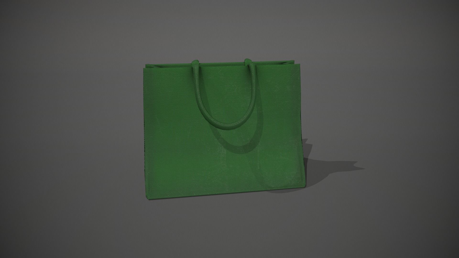Green Hessian Shopping Bag Low-poly 3D model_11