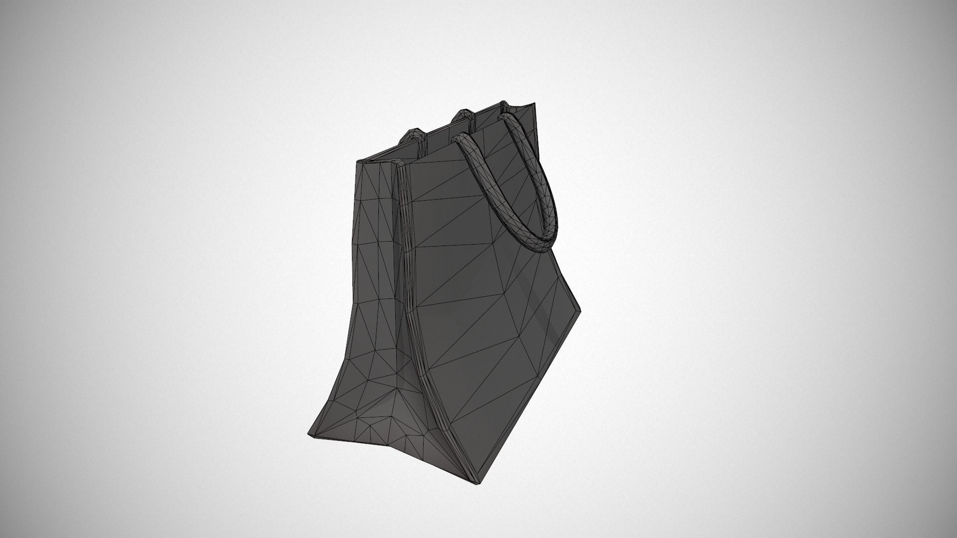 Green Hessian Shopping Bag Low-poly 3D model_14