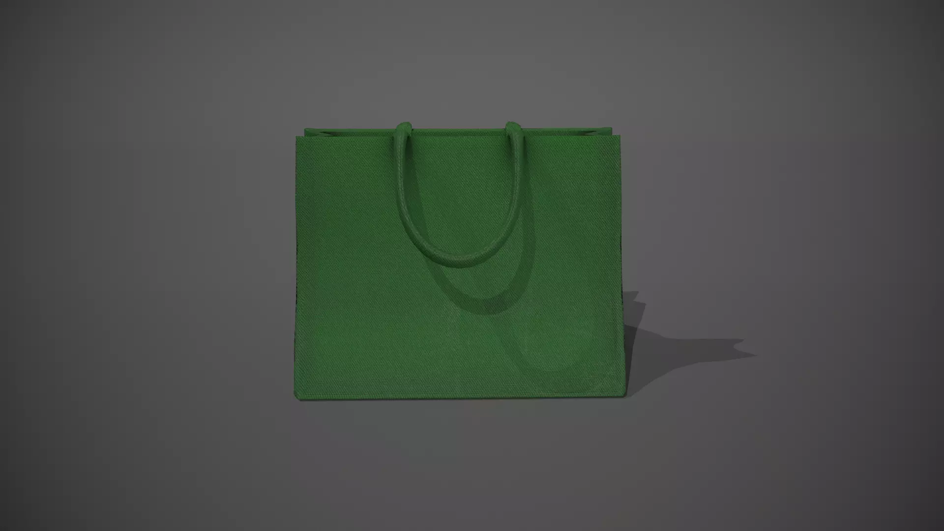 Green Hessian Shopping Bag Low-poly 3D model_0