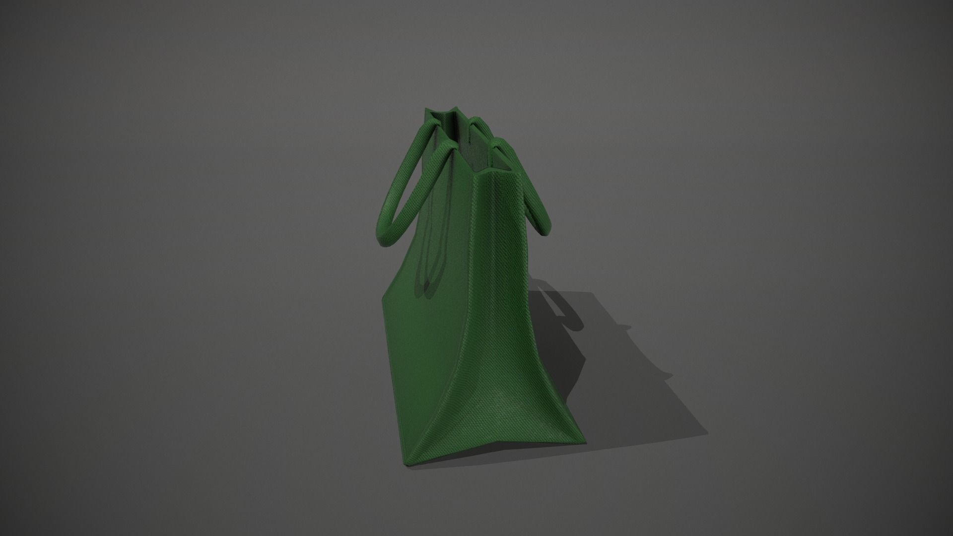 Green Hessian Shopping Bag Low-poly 3D model_3