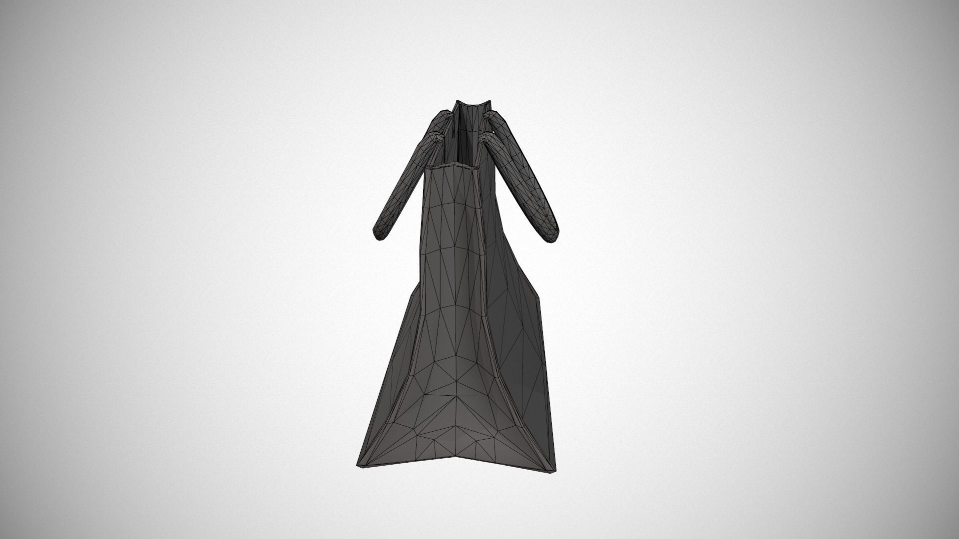 Green Hessian Shopping Bag Low-poly 3D model_20