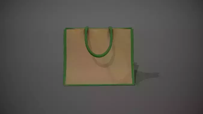 Green Accent Hessian Shopping Bag