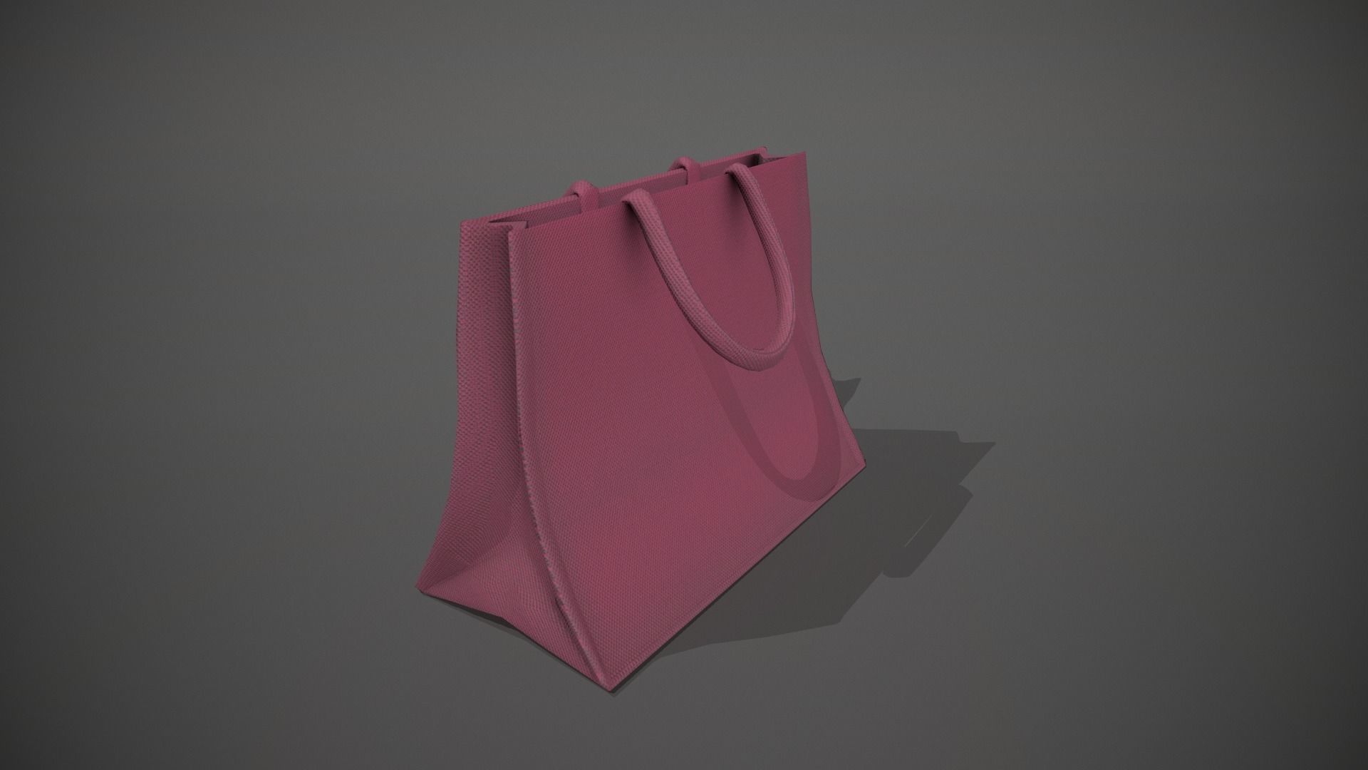 Pink Hessian Shopping Bag Low-poly 3D model_7