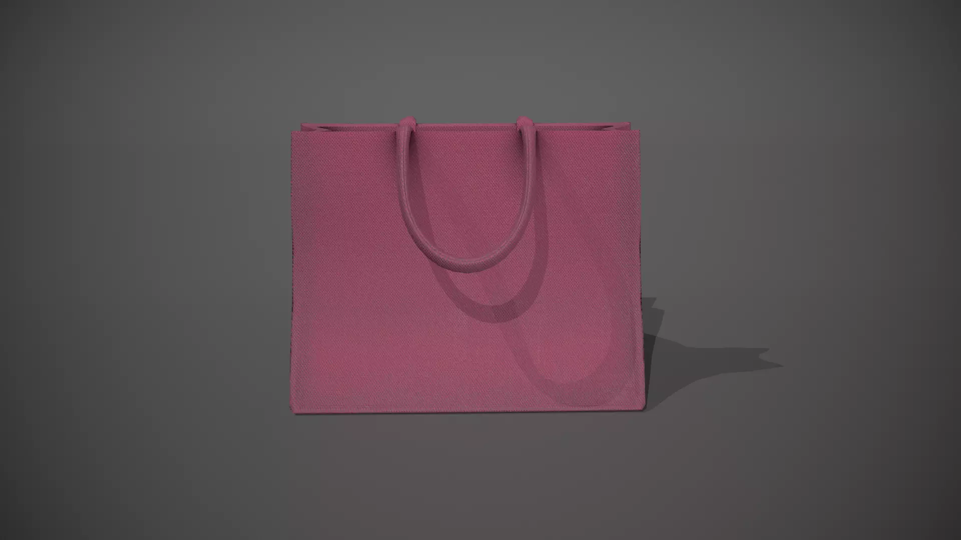 Pink Hessian Shopping Bag Low-poly 3D model_0