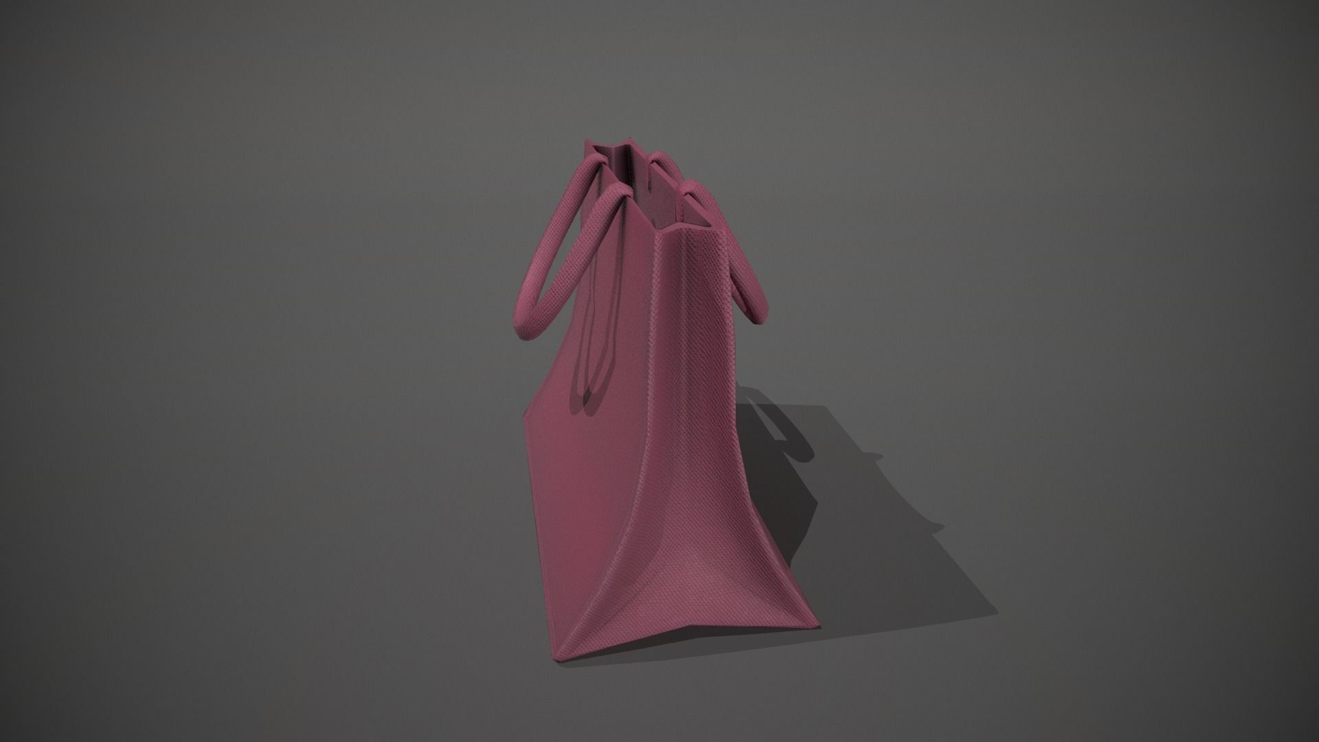 Pink Hessian Shopping Bag Low-poly 3D model_3