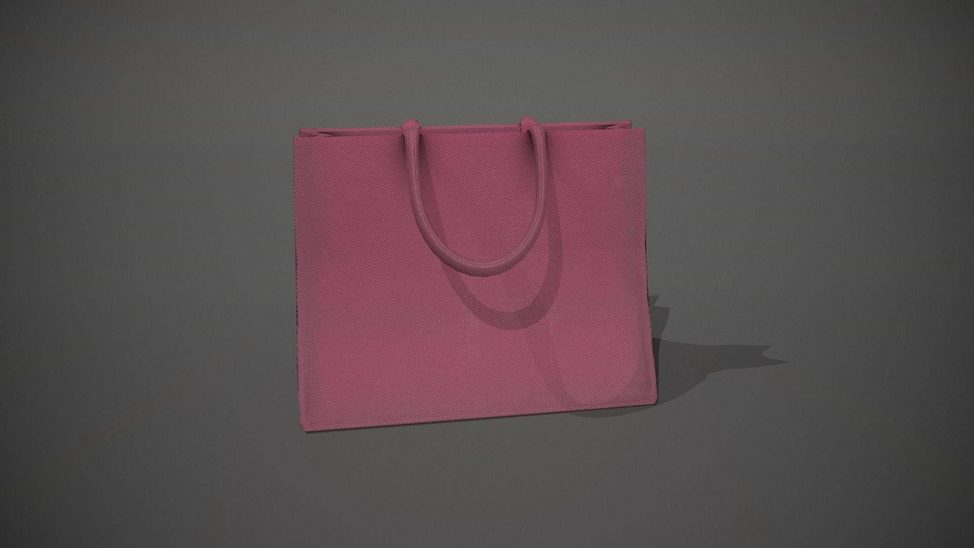 Pink Hessian Shopping Bag Low-poly 3D model_10