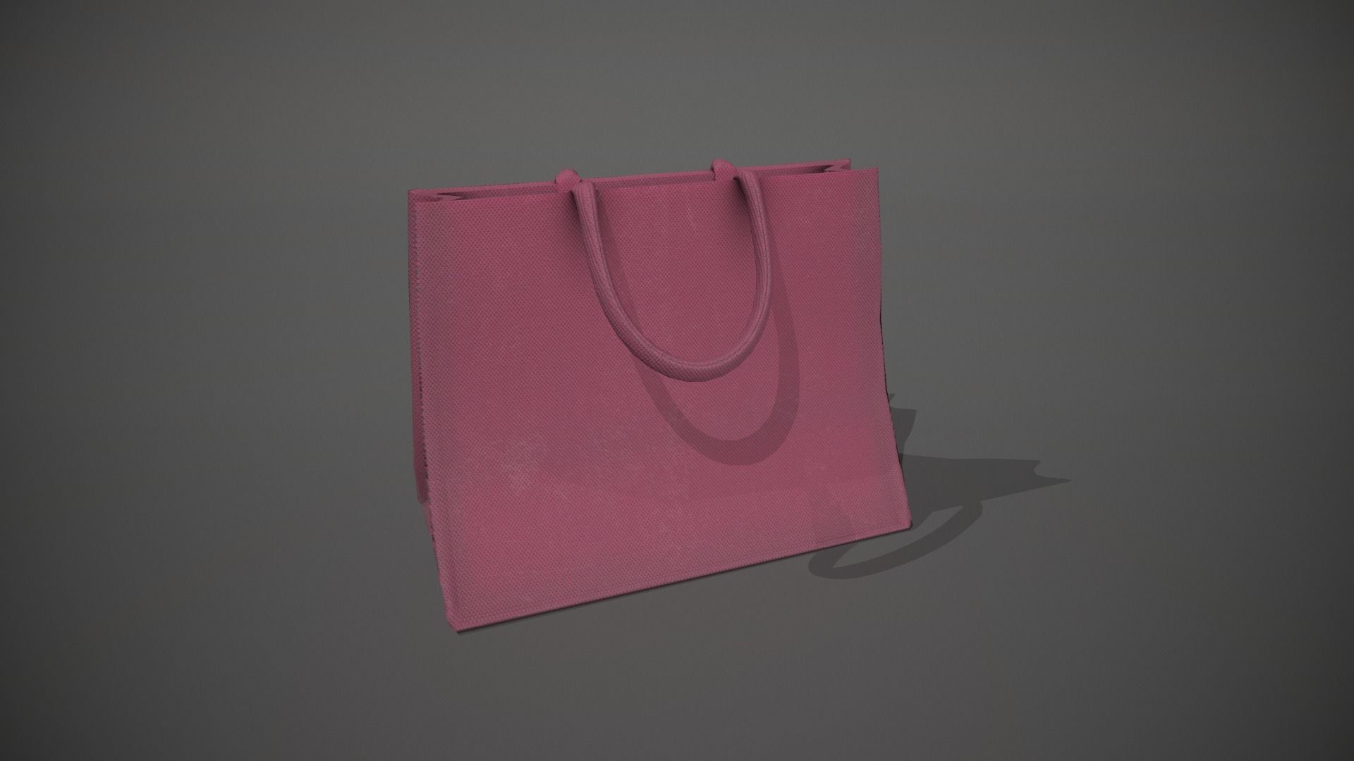 Pink Hessian Shopping Bag Low-poly 3D model_6