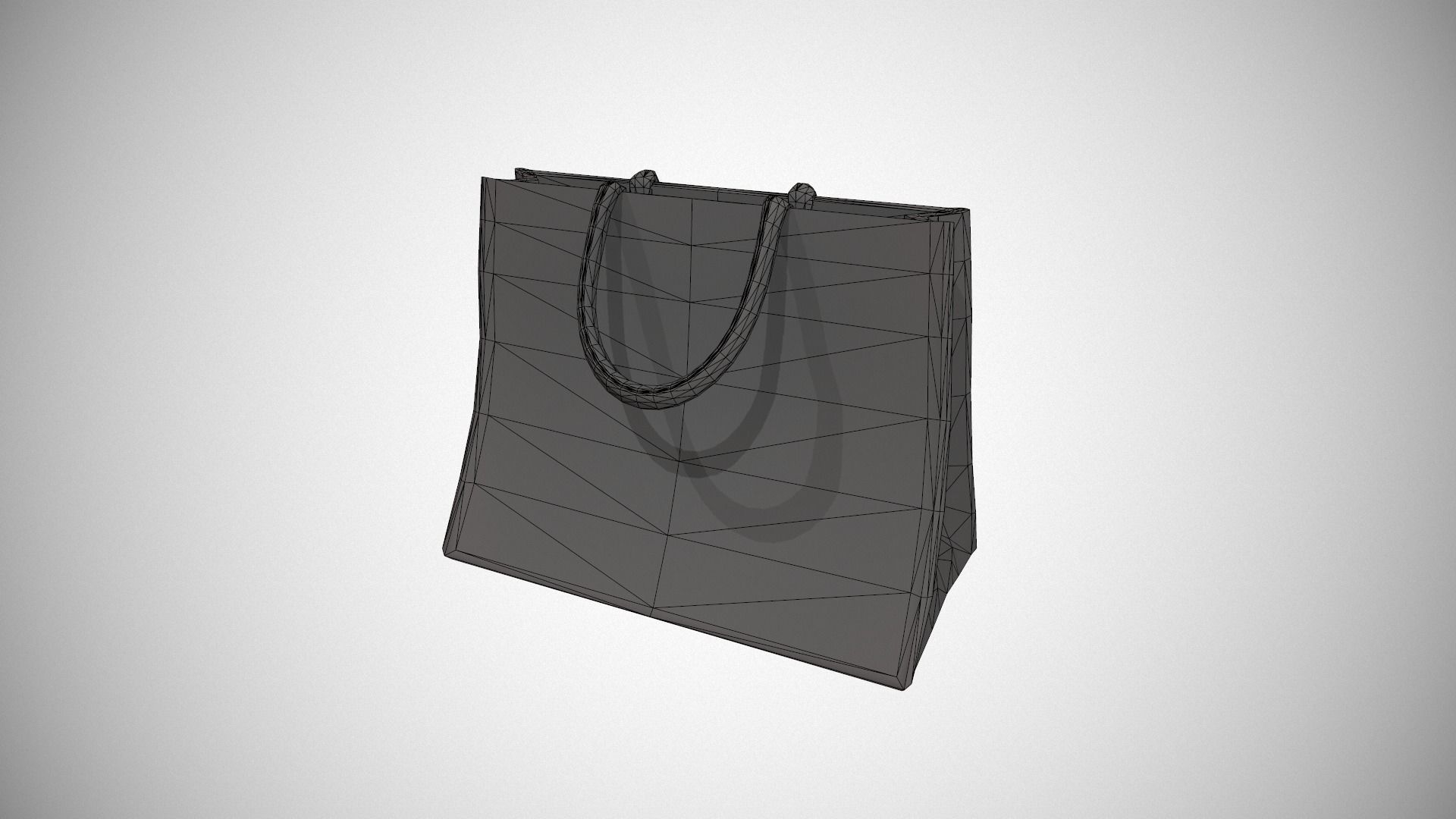 Pink Hessian Shopping Bag Low-poly 3D model_22