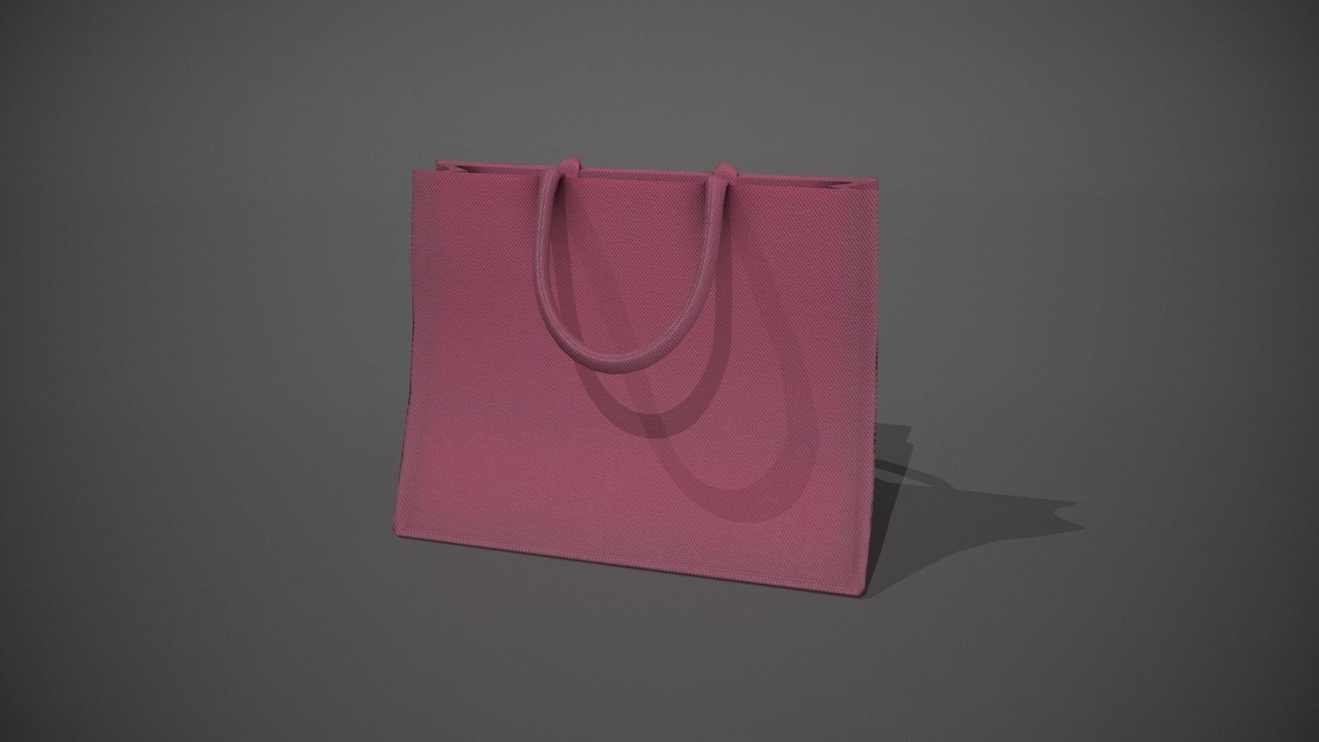 Pink Hessian Shopping Bag Low-poly 3D model_5