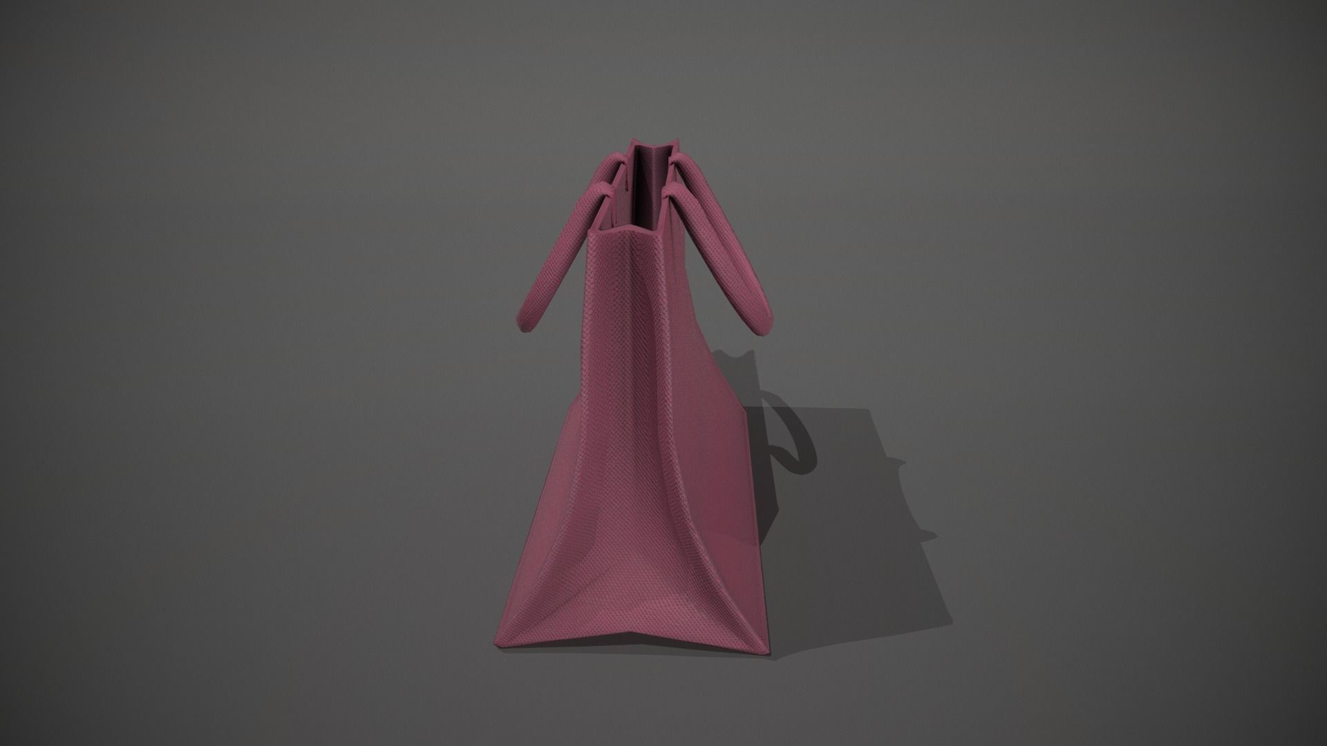 Pink Hessian Shopping Bag Low-poly 3D model_8