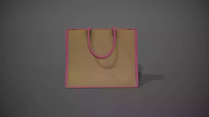 Pink Accent Hessian Shopping Bag