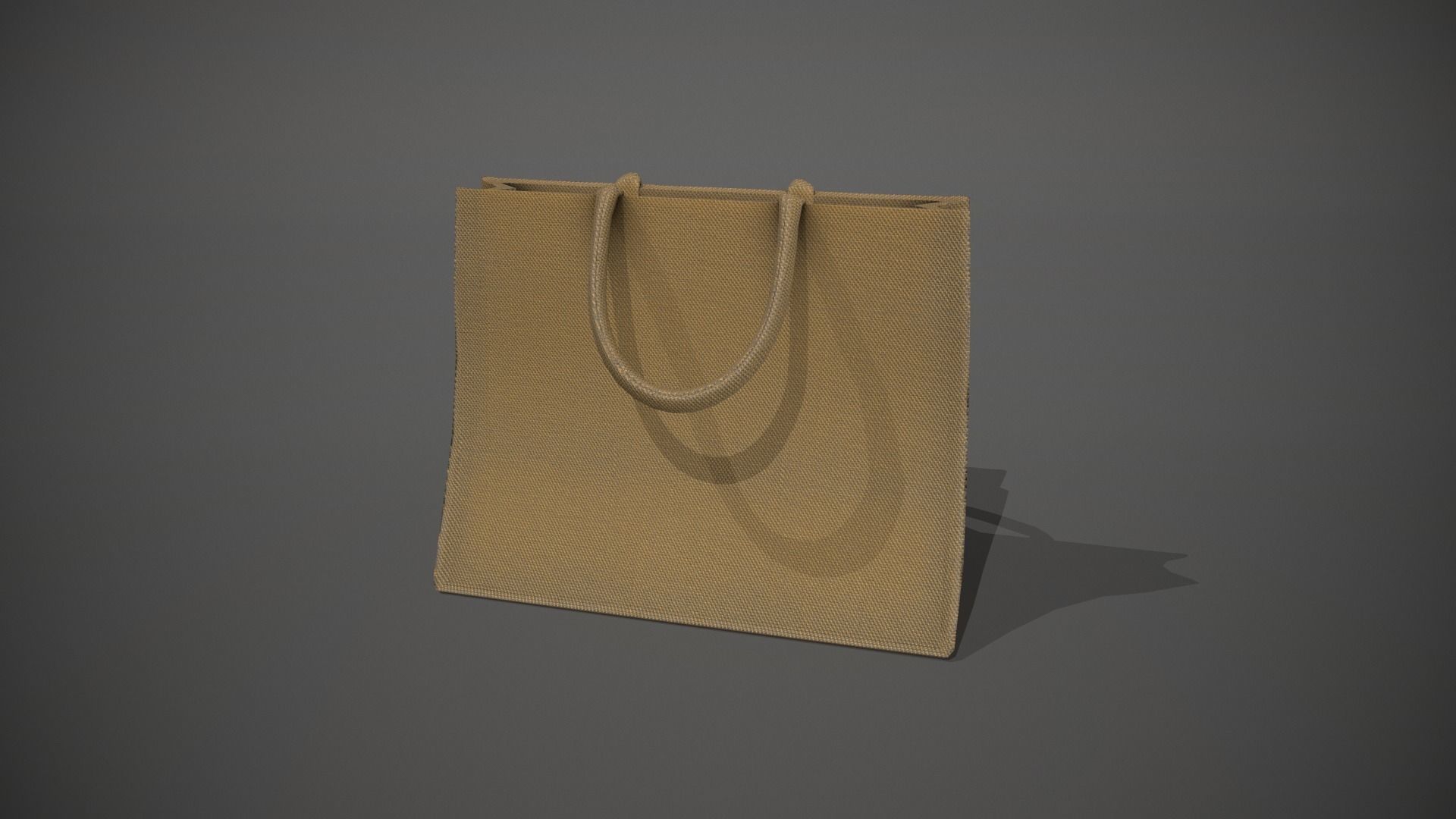 Hessian Shopping Bag Low-poly 3D model_5