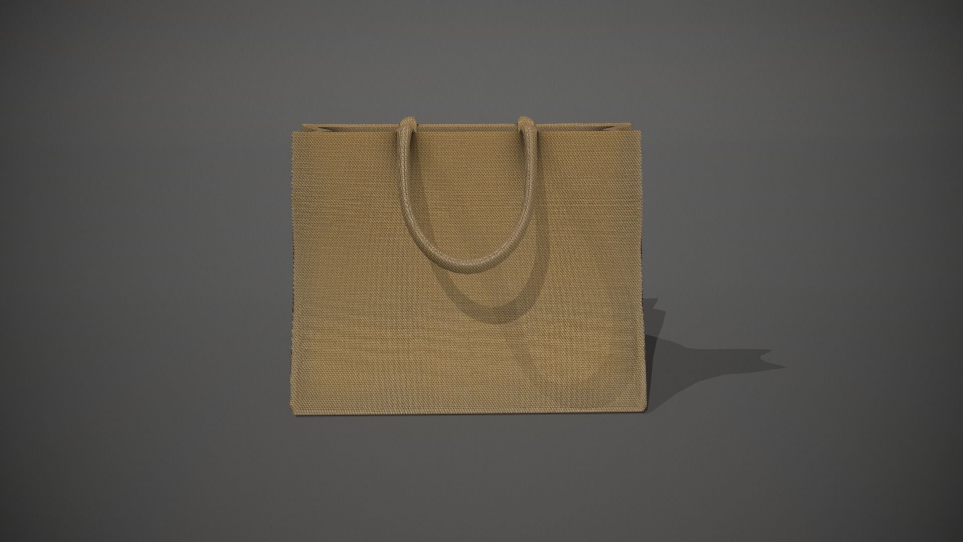 Hessian Shopping Bag Low-poly 3D model_1