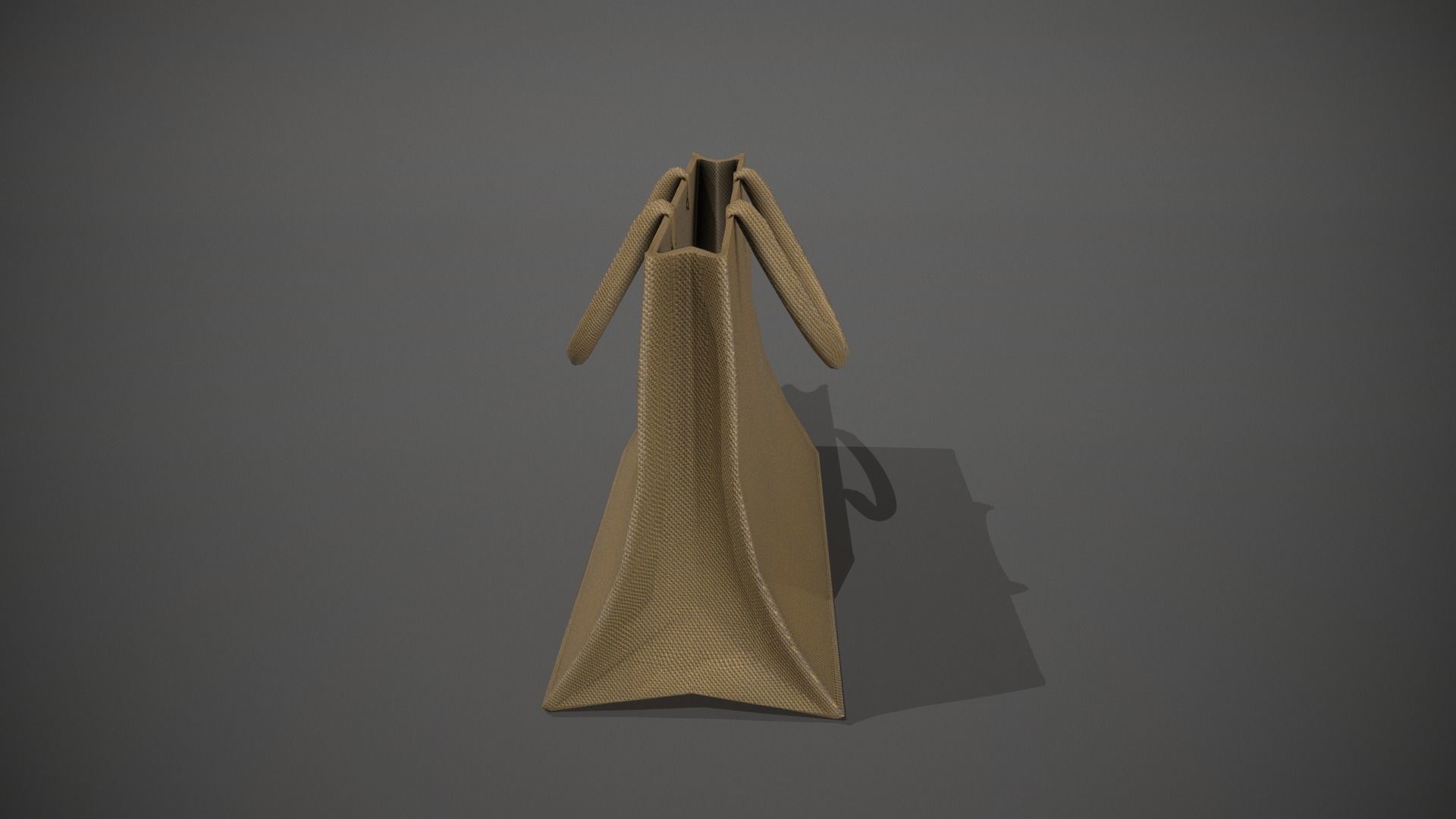 Hessian Shopping Bag Low-poly 3D model_8