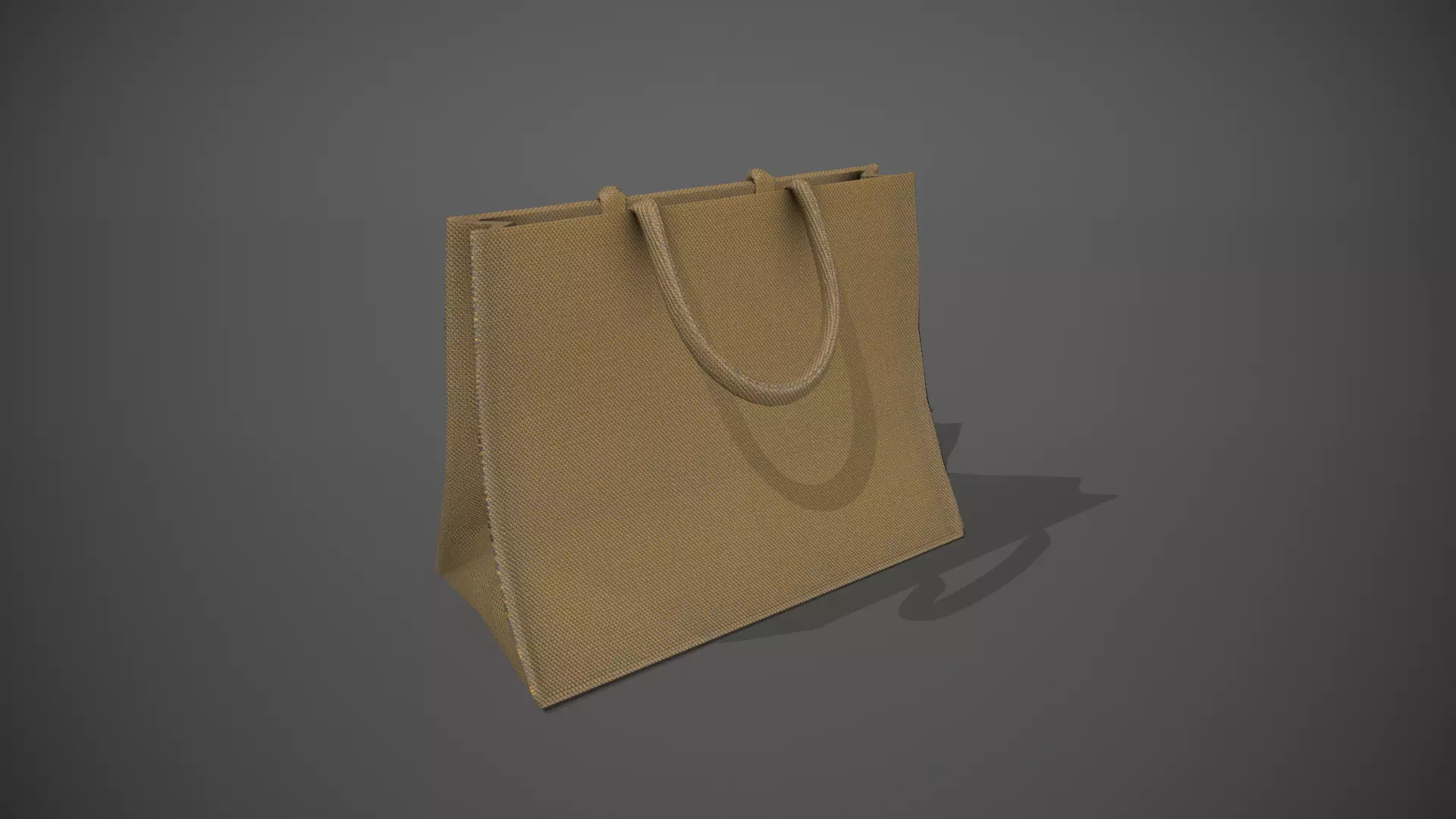 Hessian Shopping Bag Low-poly 3D model_0