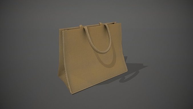Hessian Shopping Bag Low-poly 3D model
