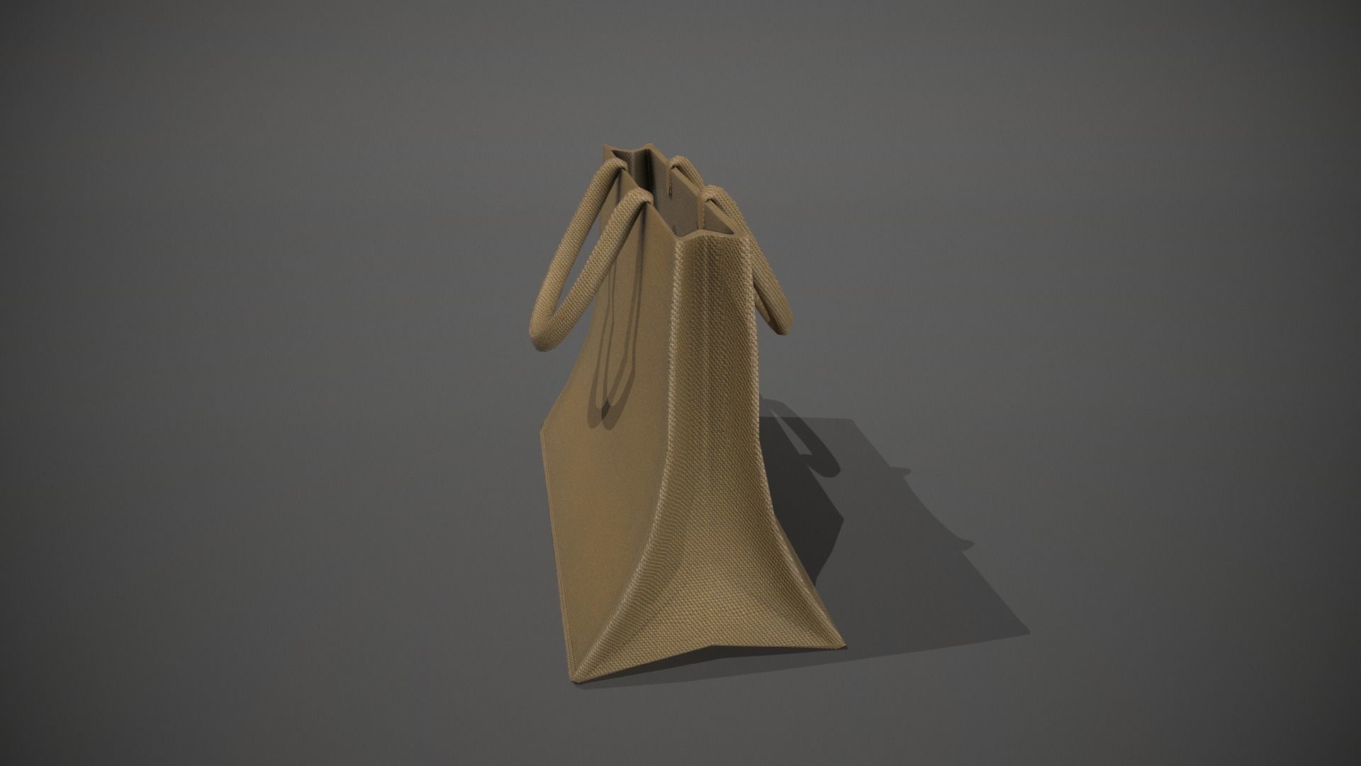 Hessian Shopping Bag Low-poly 3D model_3