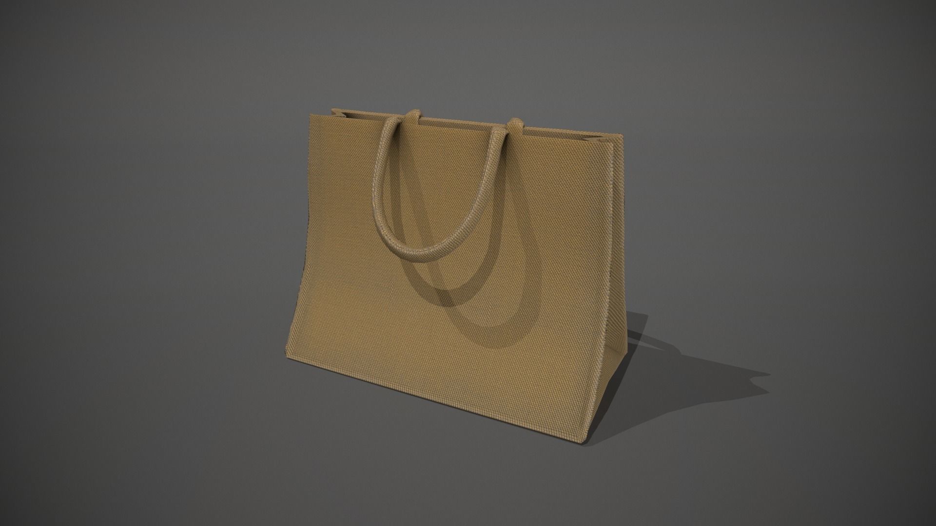 Hessian Shopping Bag Low-poly 3D model_10
