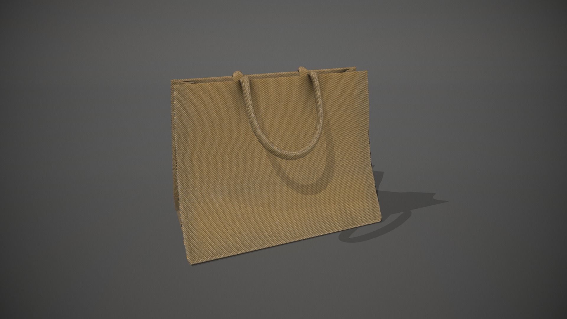 Hessian Shopping Bag Low-poly 3D model_6