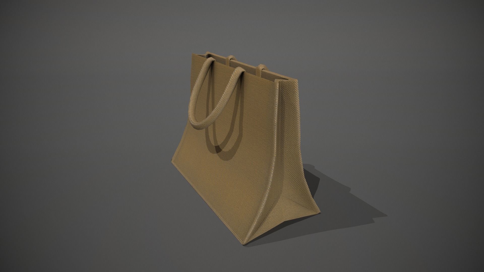Hessian Shopping Bag Low-poly 3D model_9