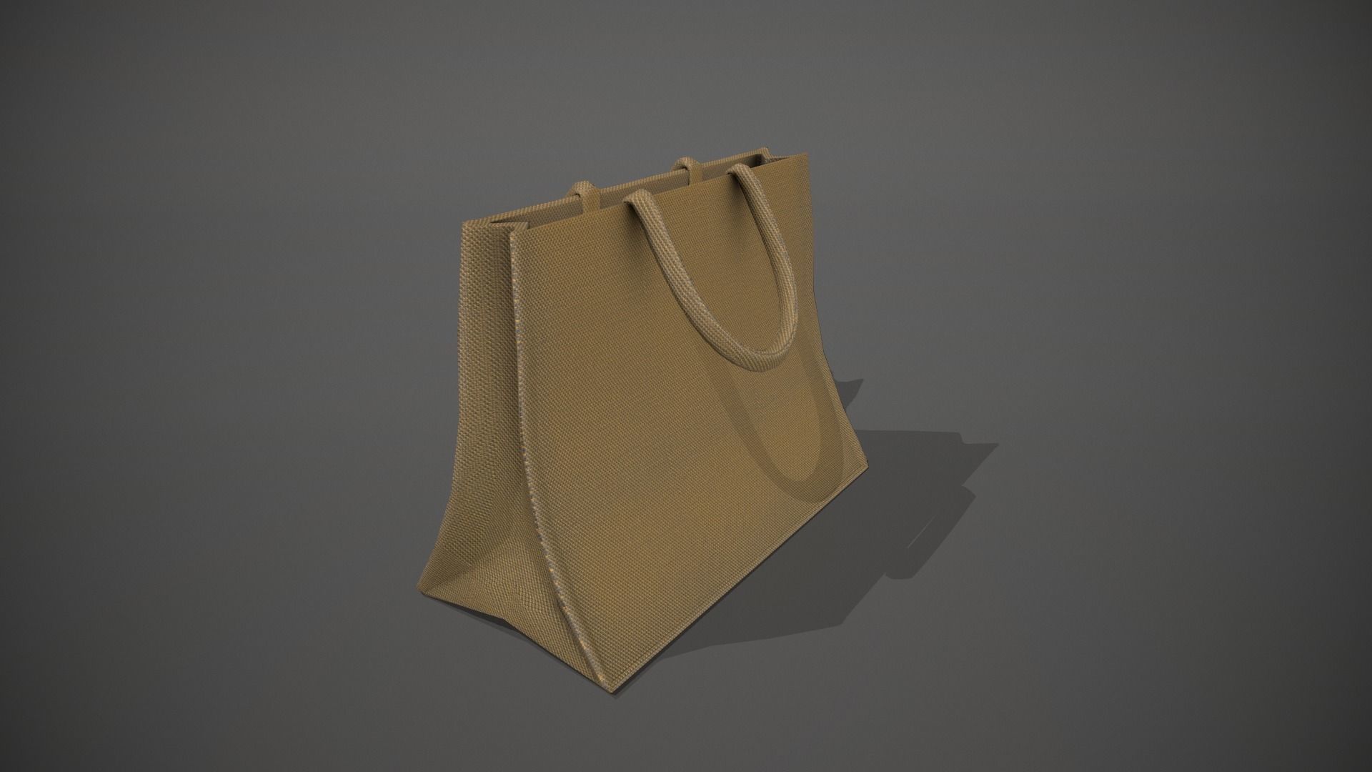 Hessian Shopping Bag Low-poly 3D model_7