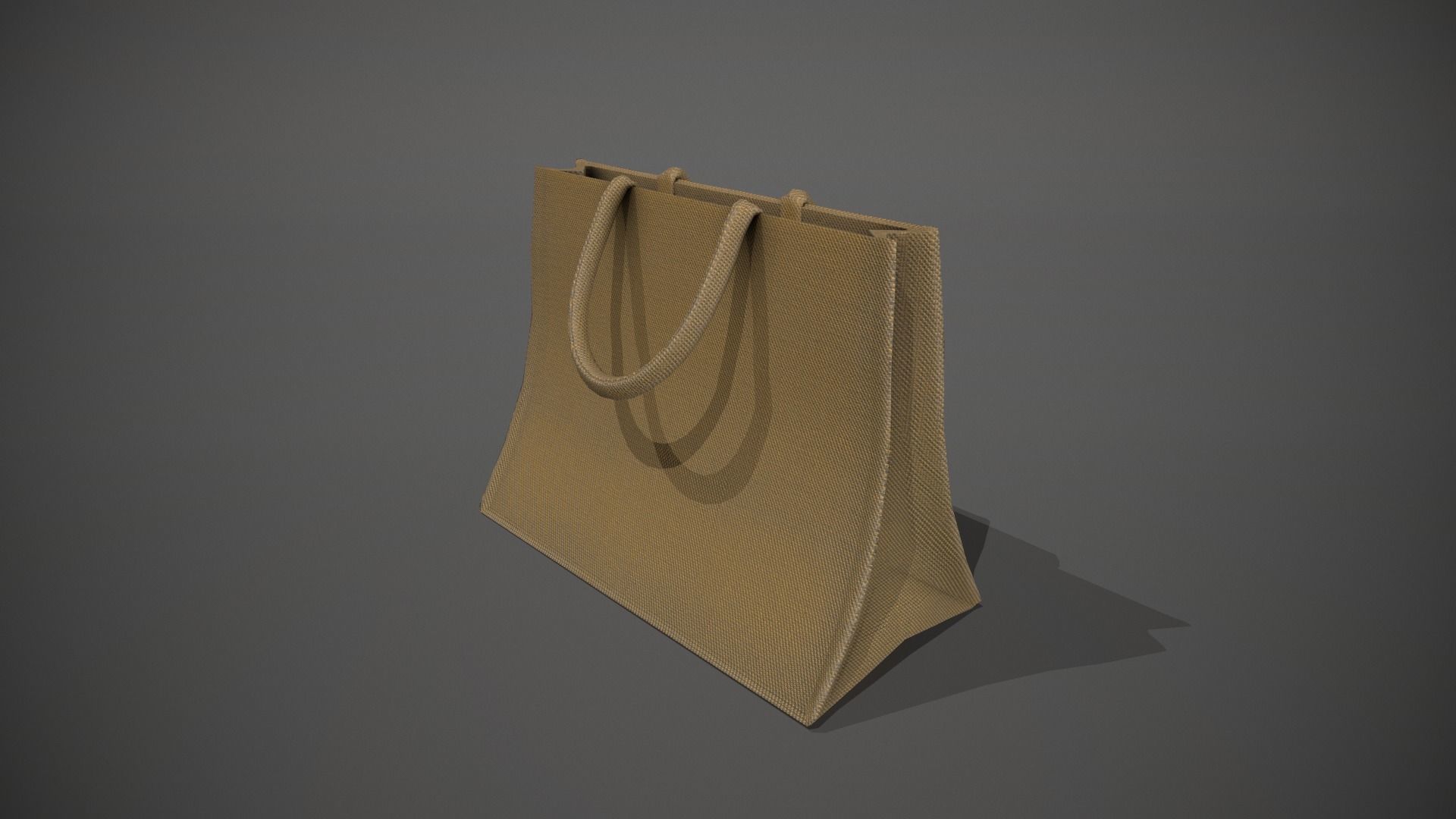 Hessian Shopping Bag Low-poly 3D model_4