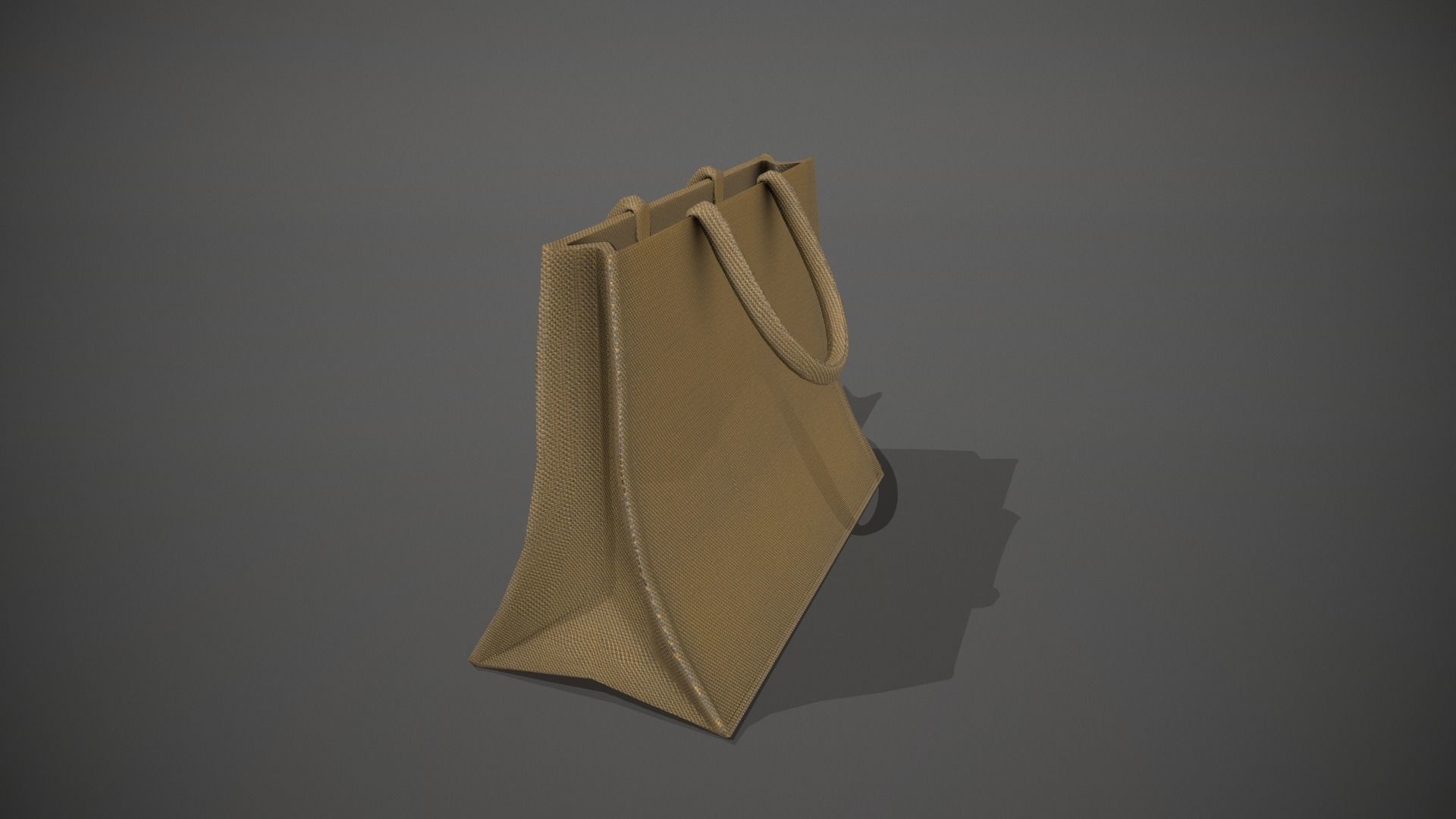 Hessian Shopping Bag Low-poly 3D model_2