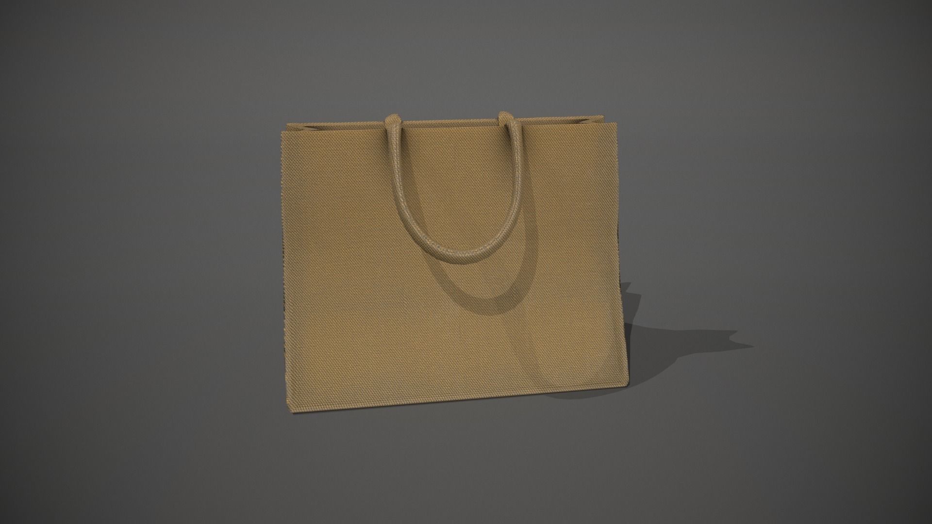 Hessian Shopping Bag Low-poly 3D model_11